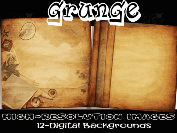 12 Vintage Grunge Prints for Junk Journals