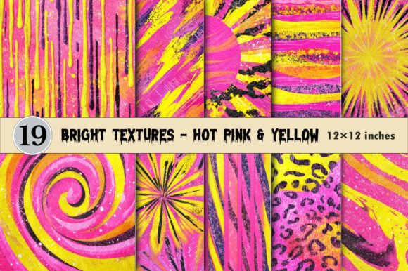 Bright Textures - Hot Pink & Yellow: A Burst of Creative Energy