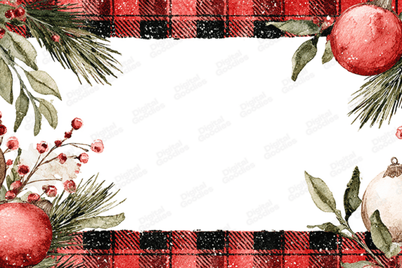 Buffalo Plaid Christmas Floral Frame: A Designer's Rustic Asset