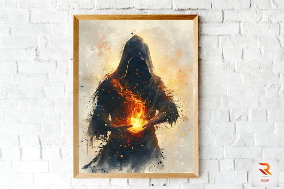Epic Fantasy Fire Wizard Wall Art for Bold Spaces