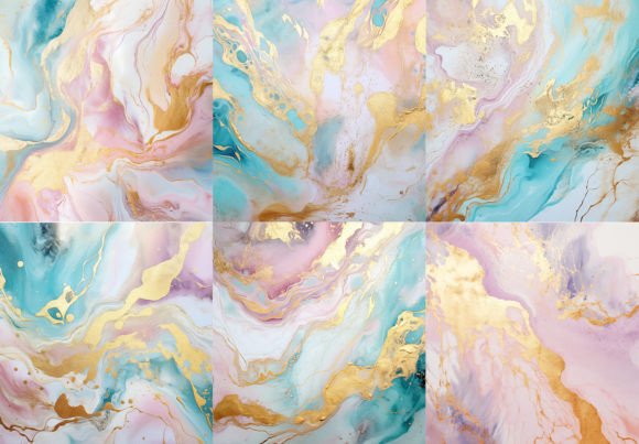 Unveiling the Allure of Pastel Marble Ink Gold Glitter Textures