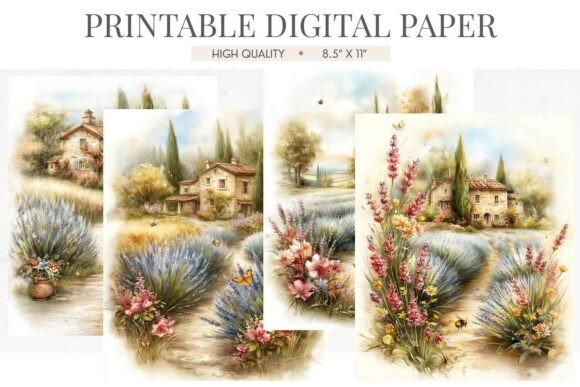 Watercolor Provencal Lavender Field Junk: A Designer's Dream